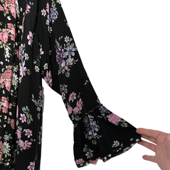 Free People Loretta Floral Print Tunic Blouse Womens XS Bell Sleeve Boho Cottage - Picture 5 of 8